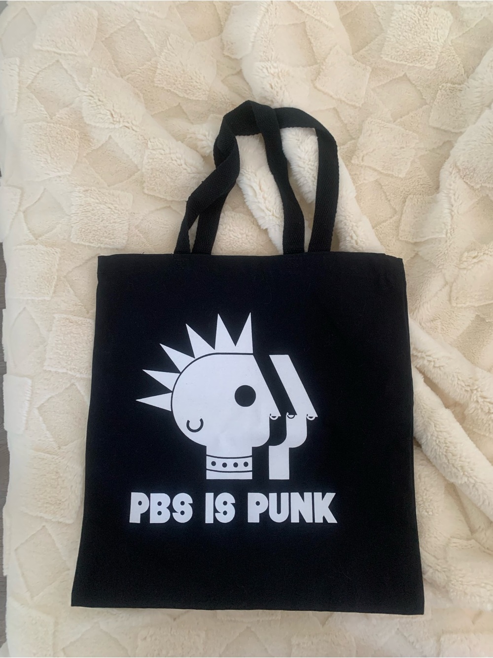 Black & White Laptop Tote - Authentic PBS Is Punk Design